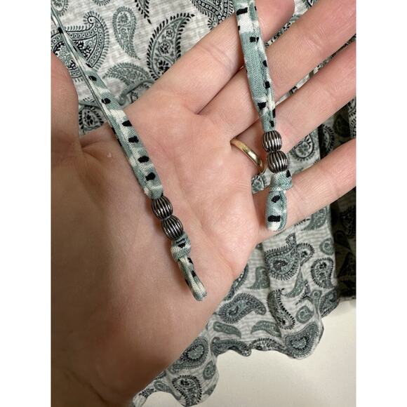 Style & Co Sage Green Paisley Peasant Top Blouse 3/4 Sleeve Size Large - Picture 4 of 8